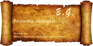 Bozsoky Gyöngyi névjegykártya