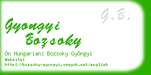 gyongyi bozsoky business card